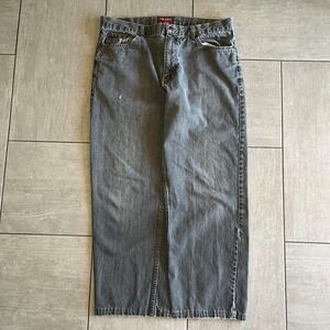 Grey baggy wide leg jeans